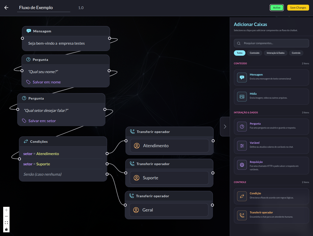 ChatFlowComposer flow