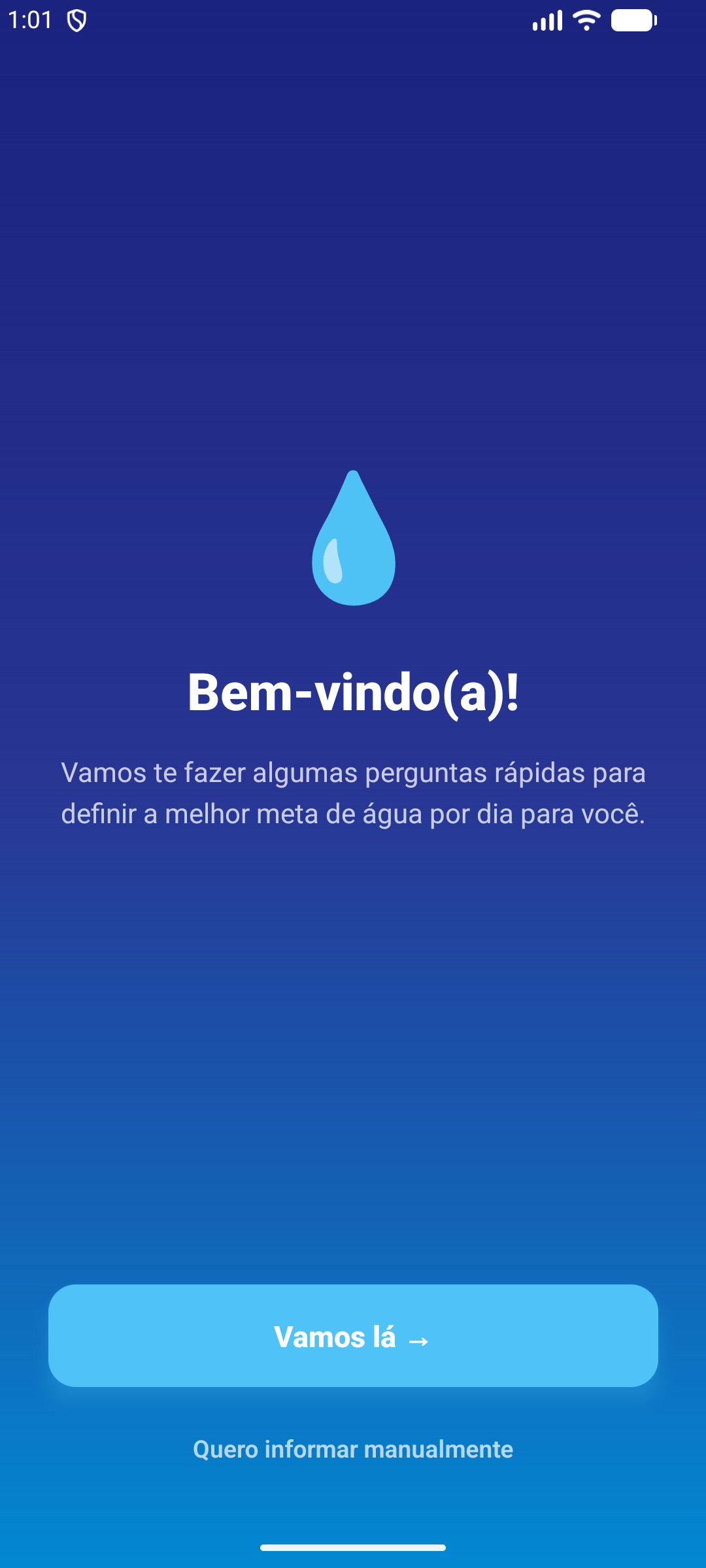 Welcome screen