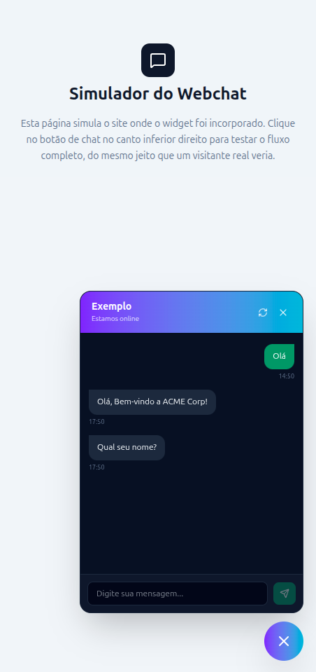 Webchat aberto